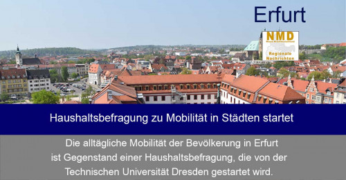 Erfurt - Haushaltsbefragung zu Mobilität in Städten startet