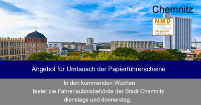 Chemnitz - Angebot für Umtausch der Papierführerscheine