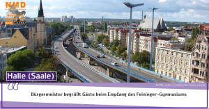 Halle(Saale) - Bürgermeister begrüßt Gäste beim Empfang des Feininger-Gymnasiumsg