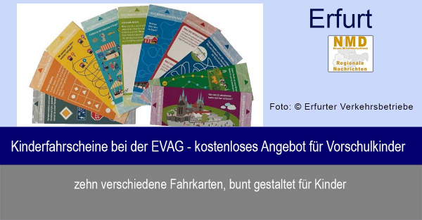 Erfurt - Kinderfahrscheine bei der EVAG - kostenloses Angebot für Vorschulkinder